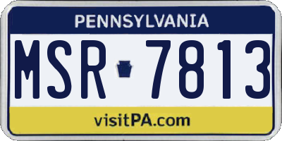 PA license plate MSR7813