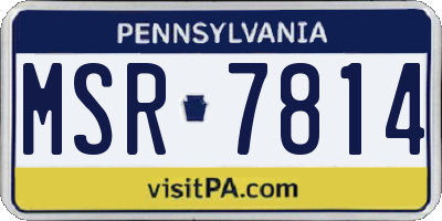 PA license plate MSR7814