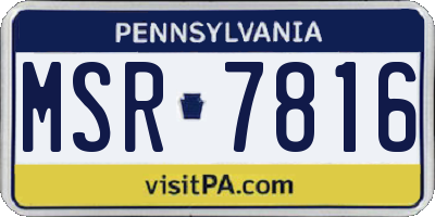 PA license plate MSR7816