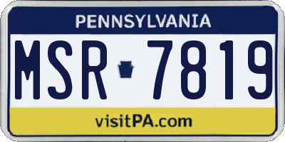 PA license plate MSR7819