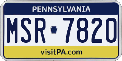 PA license plate MSR7820