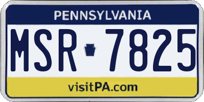 PA license plate MSR7825