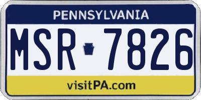 PA license plate MSR7826