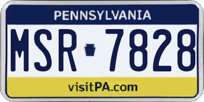 PA license plate MSR7828