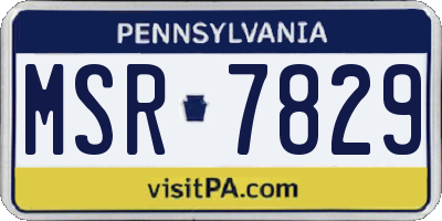 PA license plate MSR7829