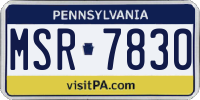 PA license plate MSR7830