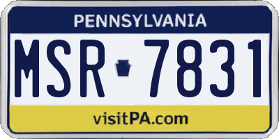 PA license plate MSR7831