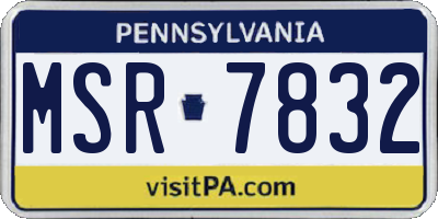 PA license plate MSR7832