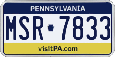PA license plate MSR7833