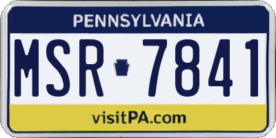 PA license plate MSR7841