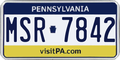PA license plate MSR7842