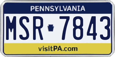 PA license plate MSR7843