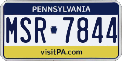 PA license plate MSR7844