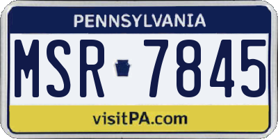 PA license plate MSR7845