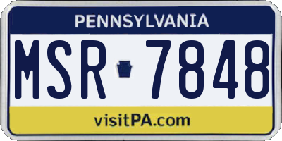PA license plate MSR7848