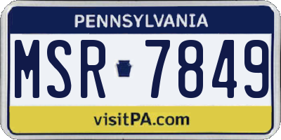 PA license plate MSR7849