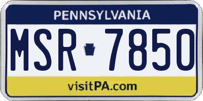 PA license plate MSR7850