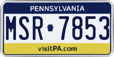 PA license plate MSR7853