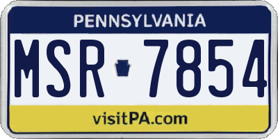 PA license plate MSR7854