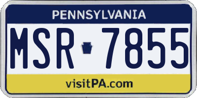 PA license plate MSR7855