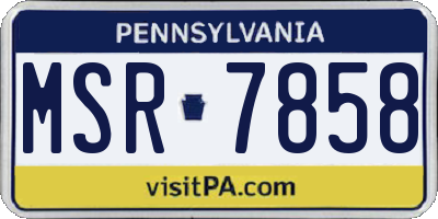 PA license plate MSR7858