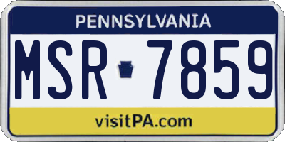 PA license plate MSR7859