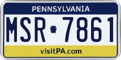 PA license plate MSR7861