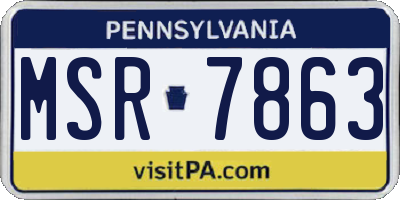 PA license plate MSR7863