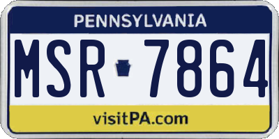PA license plate MSR7864