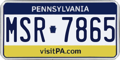 PA license plate MSR7865