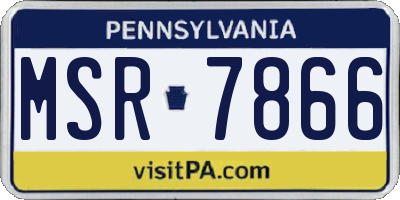 PA license plate MSR7866