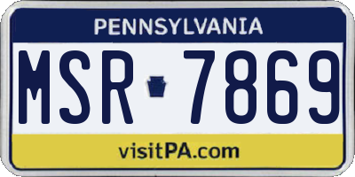 PA license plate MSR7869