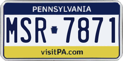PA license plate MSR7871