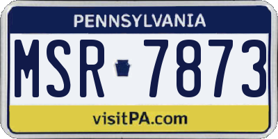 PA license plate MSR7873