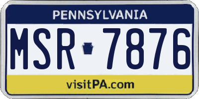 PA license plate MSR7876