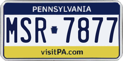 PA license plate MSR7877