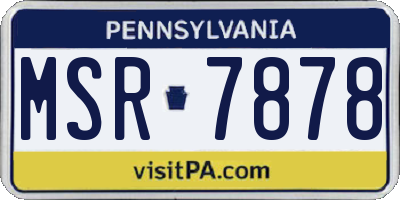 PA license plate MSR7878