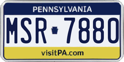 PA license plate MSR7880