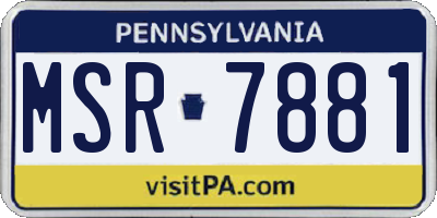 PA license plate MSR7881