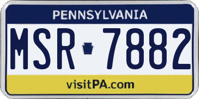 PA license plate MSR7882