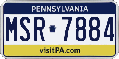 PA license plate MSR7884