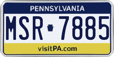 PA license plate MSR7885