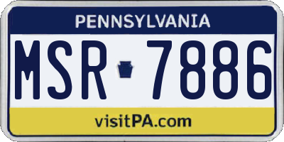 PA license plate MSR7886