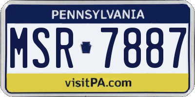 PA license plate MSR7887