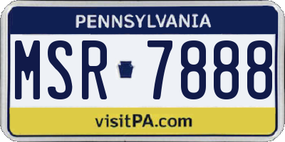 PA license plate MSR7888