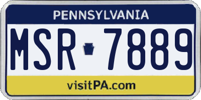 PA license plate MSR7889