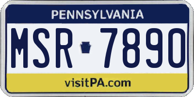 PA license plate MSR7890