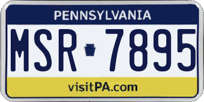 PA license plate MSR7895