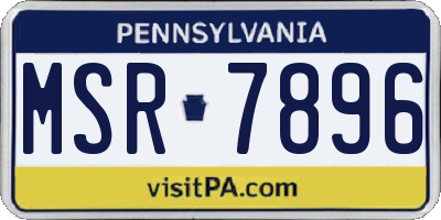 PA license plate MSR7896