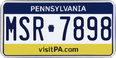 PA license plate MSR7898